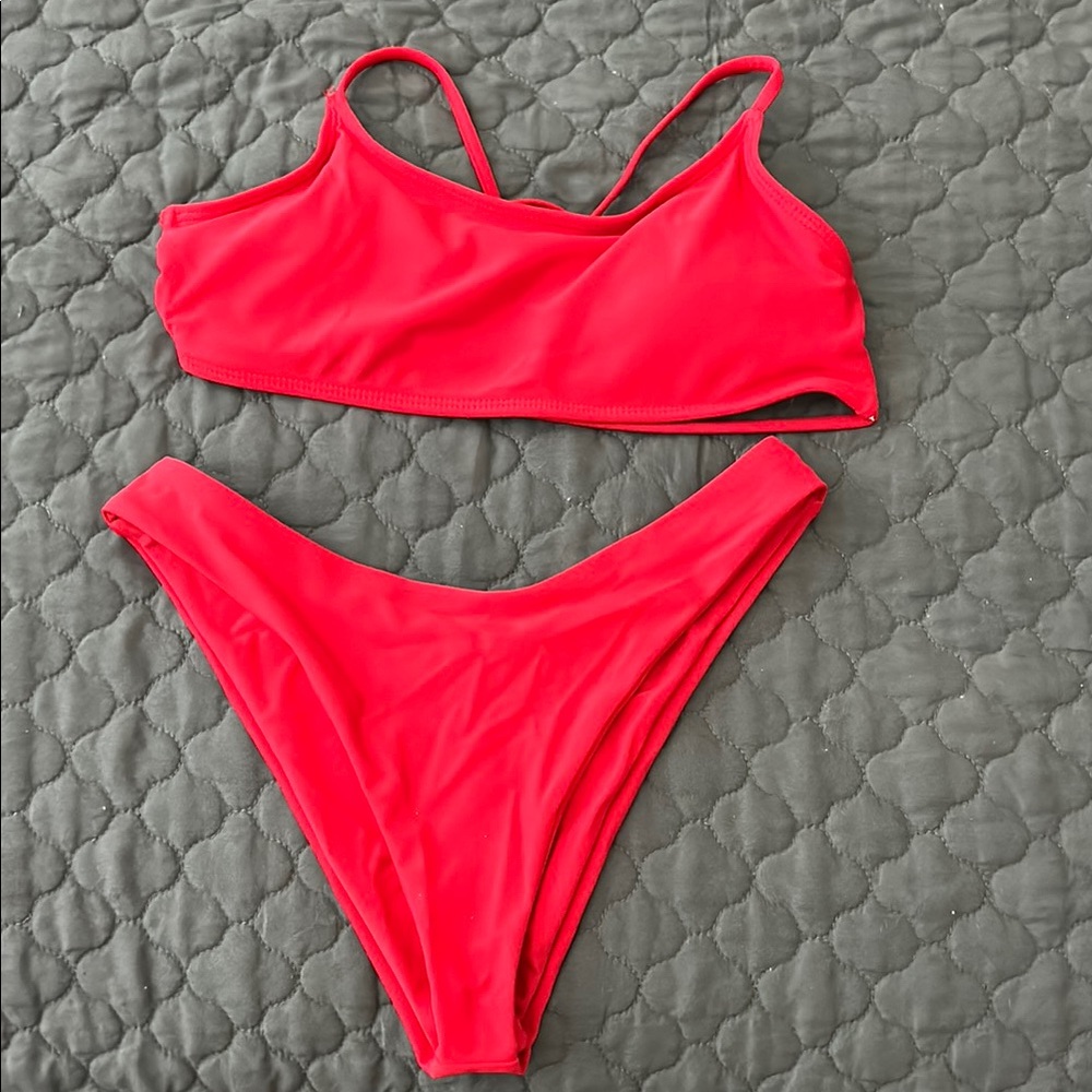 Vibrant Red Bikini Set